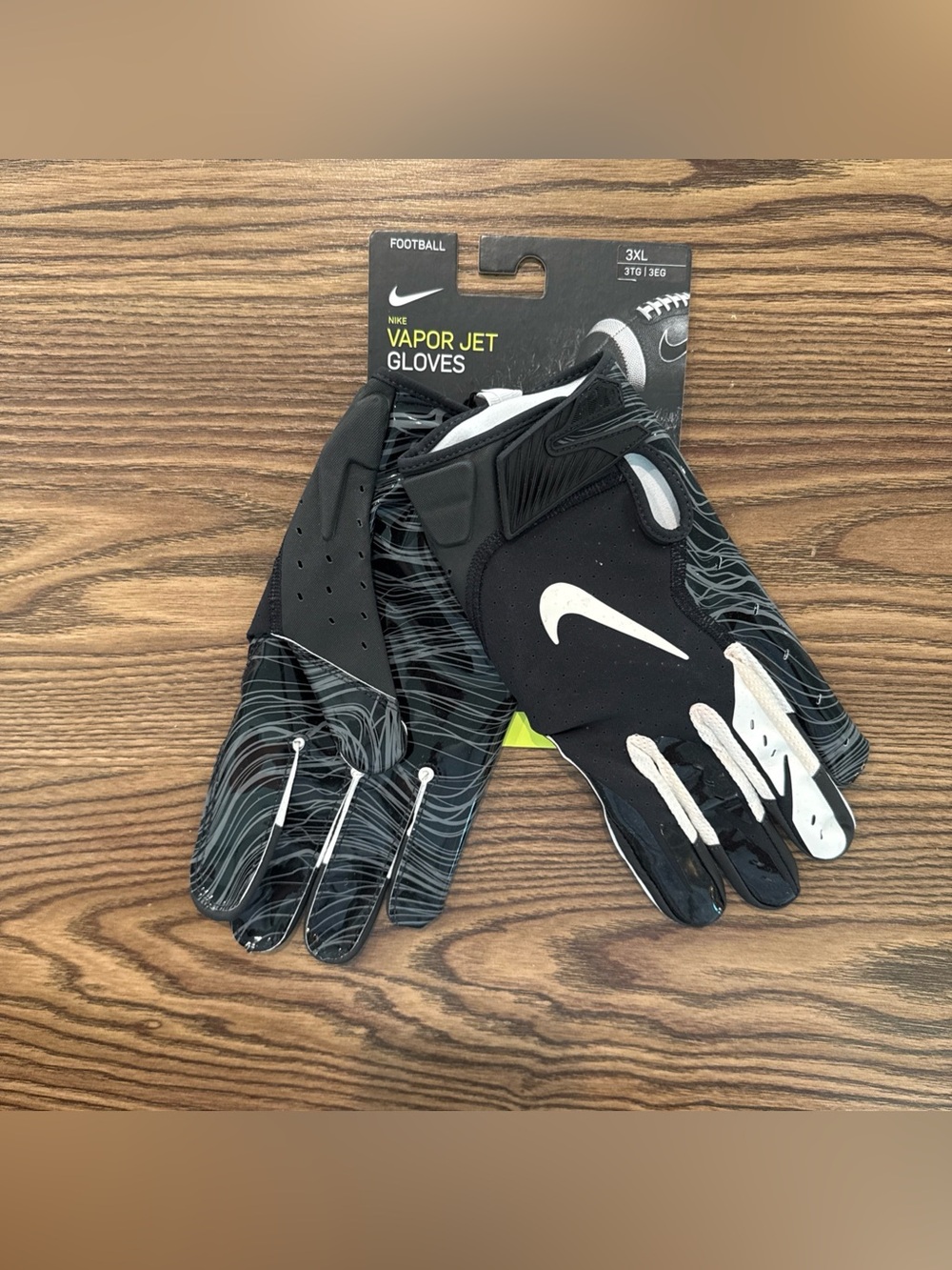 Size 3XL Nike Vapor Jet 5.0 Football Gloves Black/White PGF659-091 - NEW